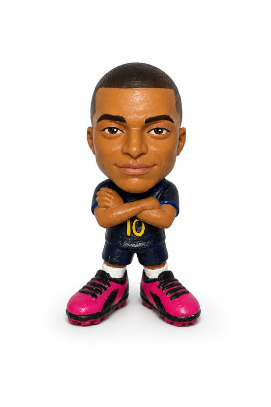 Kylian Mbappé — Arms Crossed, Eyes Forward