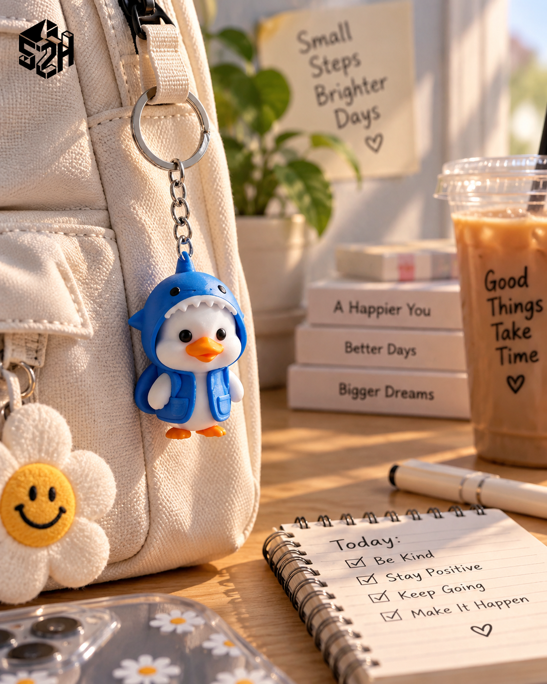 Shark Hoodie Duck Keychain